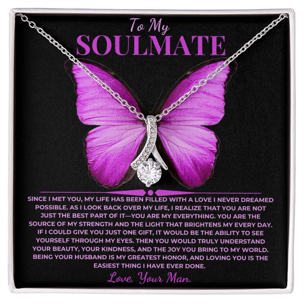 To My Soulmate Gift From  With Alluring Beauty Necklace With Card