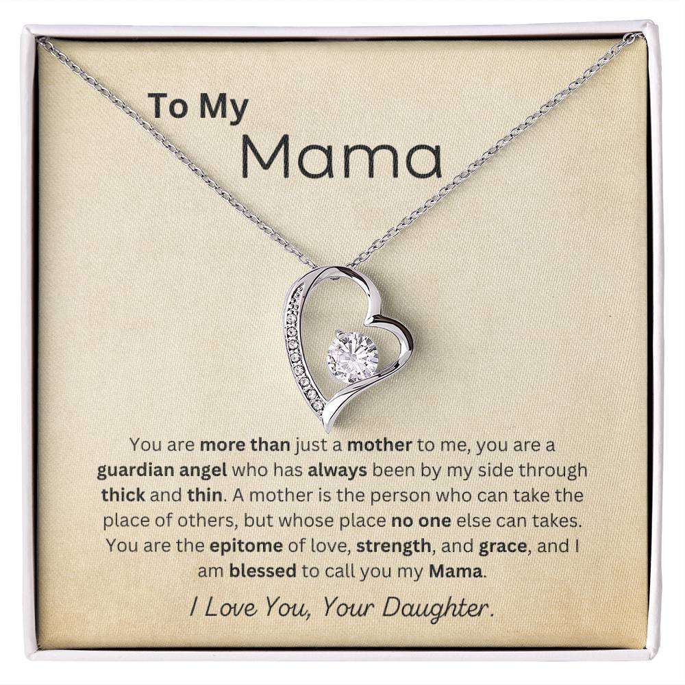 From Daughter To Mama Forever Love Necklace - Mothers Day Gift, Birthday Gift, Christmas Gift, Valentines Day Gift