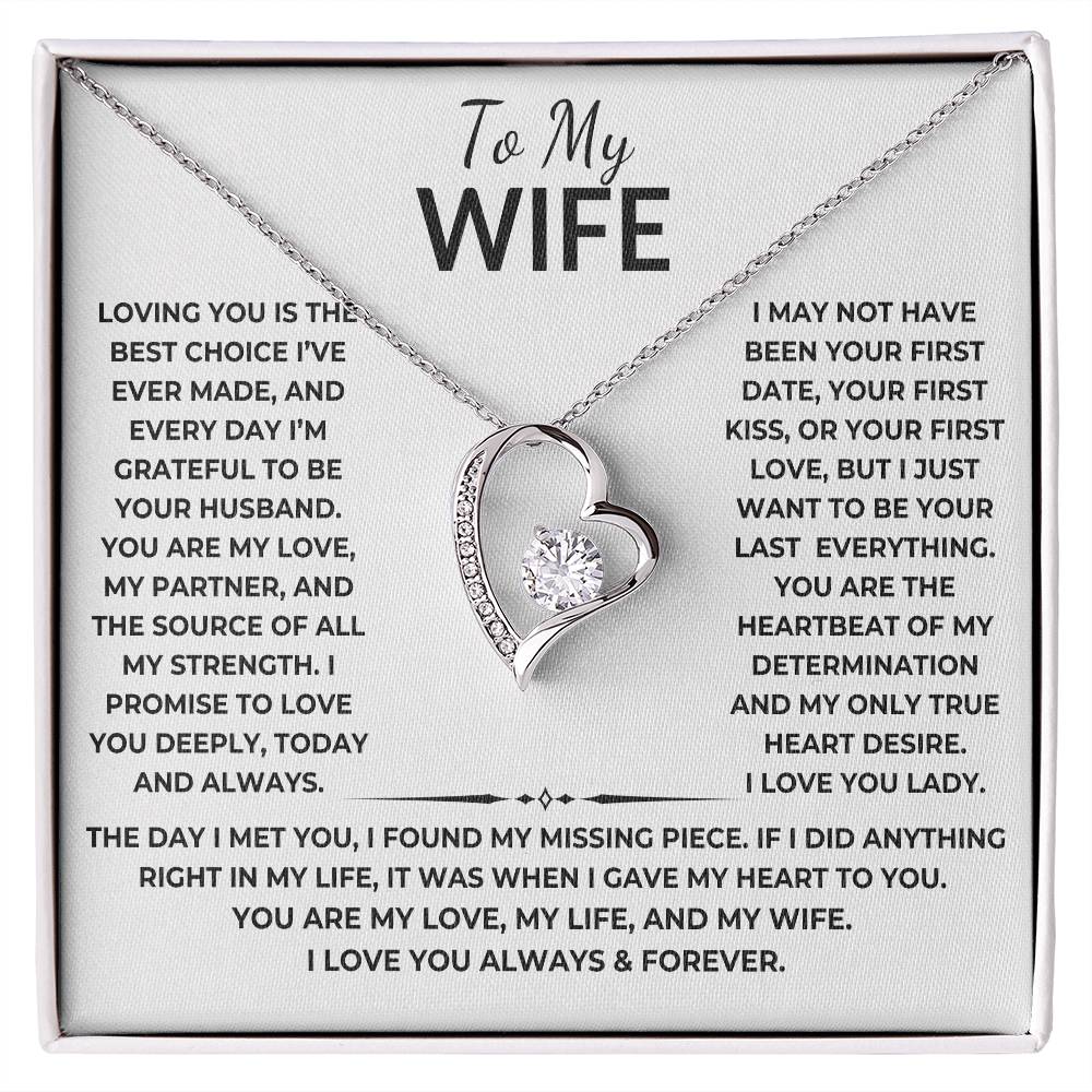 Forever Love Necklace with Message Card - Heartfelt Gift From Husband to Wife