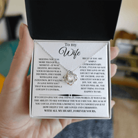 Load image into Gallery viewer, Beautiful For Wife Giftset With Love Knot Necklace and Lovely Message Card - Artistry Imprints
