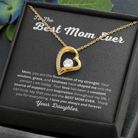 Load image into Gallery viewer, Best Mom Ever Forever Love Necklace Gift From Daughter with Heartfelt Message for Mothers Day, Birthday, Christmas or any Special Occasion - Artistry Imprints
