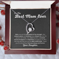 Load image into Gallery viewer, Best Mom Ever Forever Love Necklace Gift From Daughter with Heartfelt Message for Mothers Day, Birthday, Christmas or any Special Occasion - Artistry Imprints

