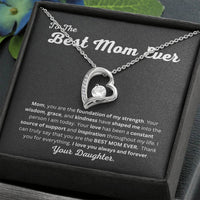 Load image into Gallery viewer, Best Mom Ever Forever Love Necklace Gift From Daughter with Heartfelt Message for Mothers Day, Birthday, Christmas or any Special Occasion - Artistry Imprints
