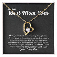 Load image into Gallery viewer, Best Mom Ever Forever Love Necklace Gift From Daughter with Heartfelt Message for Mothers Day, Birthday, Christmas or any Special Occasion - Artistry Imprints
