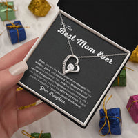 Load image into Gallery viewer, Best Mom Ever Forever Love Necklace Gift From Daughter with Heartfelt Message for Mothers Day, Birthday, Christmas or any Special Occasion - Artistry Imprints
