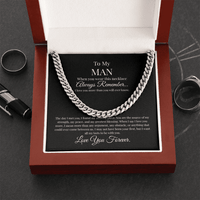 Load image into Gallery viewer, Cuban Link Chain with To My Man Card - Gift for Men for any occasion. - Artistry Imprints