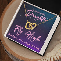 Load image into Gallery viewer, Fly High Be Free Interlocking Hearts Necklace with Message Card Gift To Daughter - Artistry Imprints
