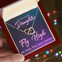 Load image into Gallery viewer, Fly High Be Free Interlocking Hearts Necklace with Message Card Gift To Daughter - Artistry Imprints
