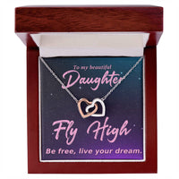 Load image into Gallery viewer, Fly High Be Free Interlocking Hearts Necklace with Message Card Gift To Daughter - Artistry Imprints
