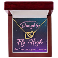 Load image into Gallery viewer, Fly High Be Free Interlocking Hearts Necklace with Message Card Gift To Daughter - Artistry Imprints
