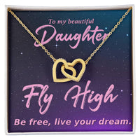 Load image into Gallery viewer, Fly High Be Free Interlocking Hearts Necklace with Message Card Gift To Daughter - Artistry Imprints
