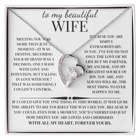 Load image into Gallery viewer, For My Beautiful Wife Forever Love Necklace Giftset With Lovely Message Card - Artistry Imprints
