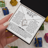 Load image into Gallery viewer, For My Beautiful Wife Forever Love Necklace Giftset With Lovely Message Card - Artistry Imprints
