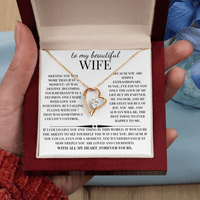 Load image into Gallery viewer, For My Beautiful Wife Forever Love Necklace Giftset With Lovely Message Card - Artistry Imprints
