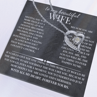 Load image into Gallery viewer, For My Beautiful Wife Giftset With Forever Love Necklace and Lovely Message Card - Artistry Imprints
