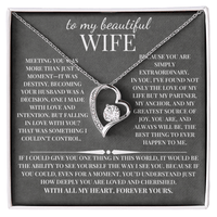 Load image into Gallery viewer, For My Beautiful Wife Giftset With Forever Love Necklace and Lovely Message Card - Artistry Imprints
