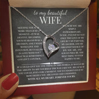 Load image into Gallery viewer, For My Beautiful Wife Giftset With Forever Love Necklace and Lovely Message Card - Artistry Imprints
