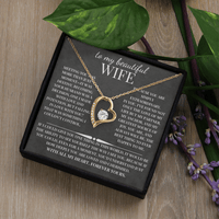 Load image into Gallery viewer, For My Beautiful Wife Giftset With Forever Love Necklace and Lovely Message Card - Artistry Imprints
