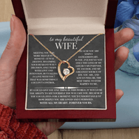 Load image into Gallery viewer, For My Beautiful Wife Giftset With Forever Love Necklace and Lovely Message Card - Artistry Imprints

