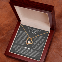 Load image into Gallery viewer, For My Beautiful Wife Giftset With Forever Love Necklace and Lovely Message Card - Artistry Imprints
