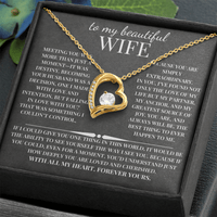 Load image into Gallery viewer, For My Beautiful Wife Giftset With Forever Love Necklace and Lovely Message Card - Artistry Imprints
