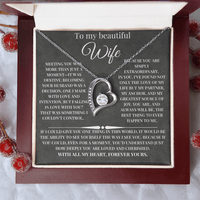 Load image into Gallery viewer, For My Beautiful Wife Giftset With Forever Love Necklace and Message Card - Artistry Imprints

