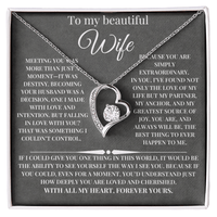 Load image into Gallery viewer, For My Beautiful Wife Giftset With Forever Love Necklace and Message Card - Artistry Imprints
