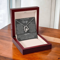Load image into Gallery viewer, For My Beautiful Wife Giftset With Forever Love Necklace and Message Card - Artistry Imprints
