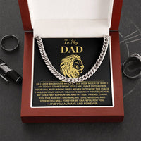 Load image into Gallery viewer, Gift For Dad Cuban link chain and message card from Son or Daughter - Artistry Imprints
