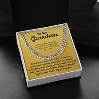Load image into Gallery viewer, Grandson Cuban Link Chain Gift From Grandparent With Message Card - Artistry Imprints
