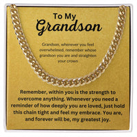 Load image into Gallery viewer, Grandson Cuban Link Chain Gift From Grandparent With Message Card - Artistry Imprints
