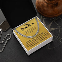 Load image into Gallery viewer, Grandson Cuban Link Chain Gift From Grandparent With Message Card - Artistry Imprints
