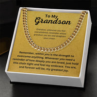 Load image into Gallery viewer, Grandson Cuban Link Chain Gift From Grandparent With Message Card - Artistry Imprints
