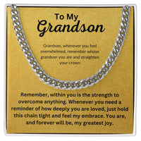 Load image into Gallery viewer, Grandson Cuban Link Chain Gift From Grandparent With Message Card - Artistry Imprints
