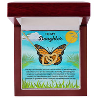 Load image into Gallery viewer, Interlocking Hearts Necklace With Butterfly Message Card, Gift For Daughter - Artistry Imprints
