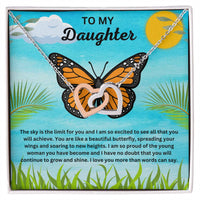 Load image into Gallery viewer, Interlocking Hearts Necklace With Butterfly Message Card, Gift For Daughter - Artistry Imprints
