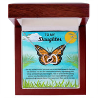 Load image into Gallery viewer, Interlocking Hearts Necklace With Butterfly Message Card, Gift For Daughter - Artistry Imprints
