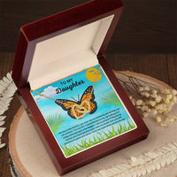 Load image into Gallery viewer, Interlocking Hearts Necklace With Butterfly Message Card, Gift For Daughter - Artistry Imprints
