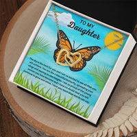 Load image into Gallery viewer, Interlocking Hearts Necklace With Butterfly Message Card, Gift For Daughter - Artistry Imprints

