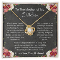 Load image into Gallery viewer, LoveKnot Necklace Gift with Mother Of My Children Message Card Gift for Wife or Soulmate - Artistry Imprints
