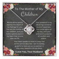 Load image into Gallery viewer, LoveKnot Necklace Gift with Mother Of My Children Message Card Gift for Wife or Soulmate - Artistry Imprints
