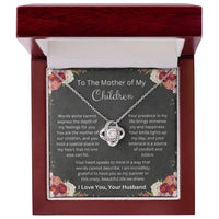 Load image into Gallery viewer, LoveKnot Necklace Gift with Mother Of My Children Message Card Gift for Wife or Soulmate - Artistry Imprints
