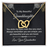 Load image into Gallery viewer, To My Beautiful Grandaughter Interlocking Hearts Necklace - Artistry Imprints
