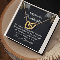 Load image into Gallery viewer, To My Beautiful Grandaughter Interlocking Hearts Necklace - Artistry Imprints
