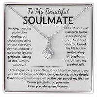 Load image into Gallery viewer, To My Beautiful Soulmate Gift From Man With Alluring Beauty Necklace and Gift Card - Artistry Imprints

