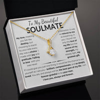 Load image into Gallery viewer, To My Beautiful Soulmate Gift From Man With Alluring Beauty Necklace and Gift Card - Artistry Imprints
