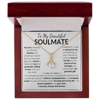 Load image into Gallery viewer, To My Beautiful Soulmate Gift From Man With Alluring Beauty Necklace and Gift Card - Artistry Imprints
