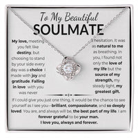 Load image into Gallery viewer, To My Beautiful Soulmate Gift From Man With Love Knot Necklace and Gift Card - Artistry Imprints
