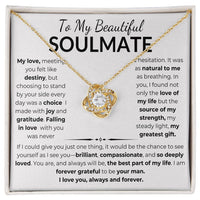 Load image into Gallery viewer, To My Beautiful Soulmate Gift From Man With Love Knot Necklace and Gift Card - Artistry Imprints
