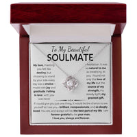 Load image into Gallery viewer, To My Beautiful Soulmate Gift From Man With Love Knot Necklace and Gift Card - Artistry Imprints
